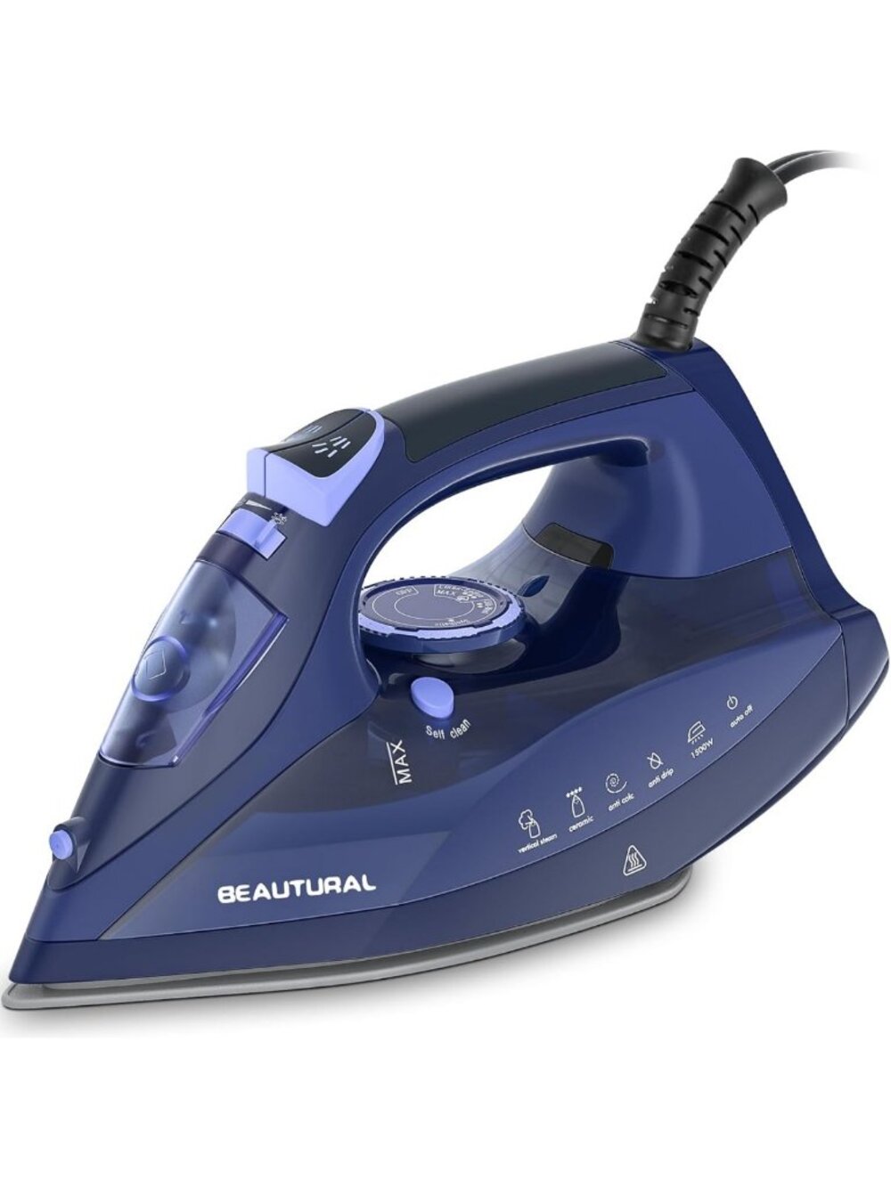 Powerful Steam Iron for Clothes, Ceramic Soleplate, 1500 Watts, Wrinkle Remover